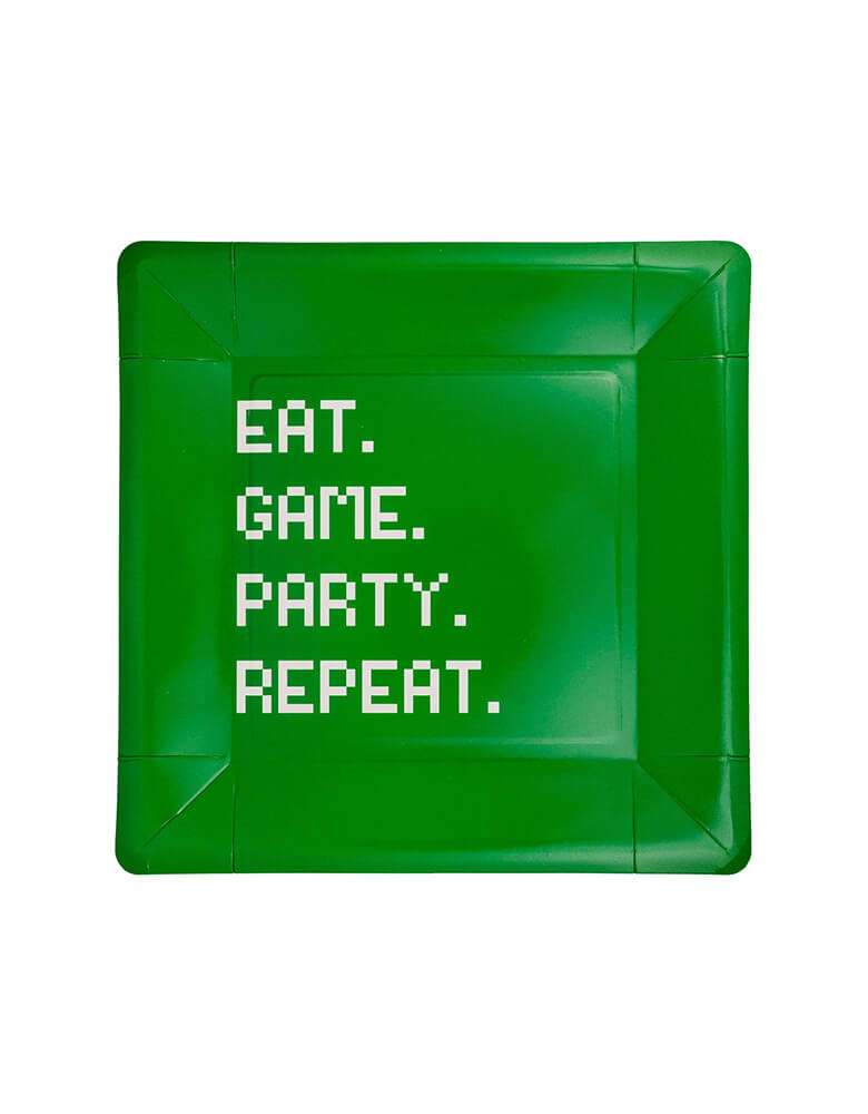 Eat Game Party Square Paper Plates Set of 12