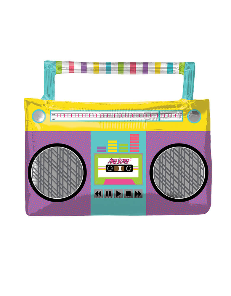 Awesome Party Boombox Foil Mylar Balloon