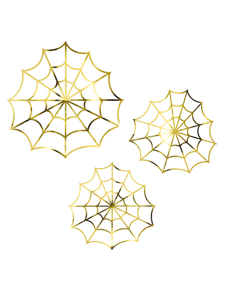 Gold Spiderweb Decorations (Set of 3)