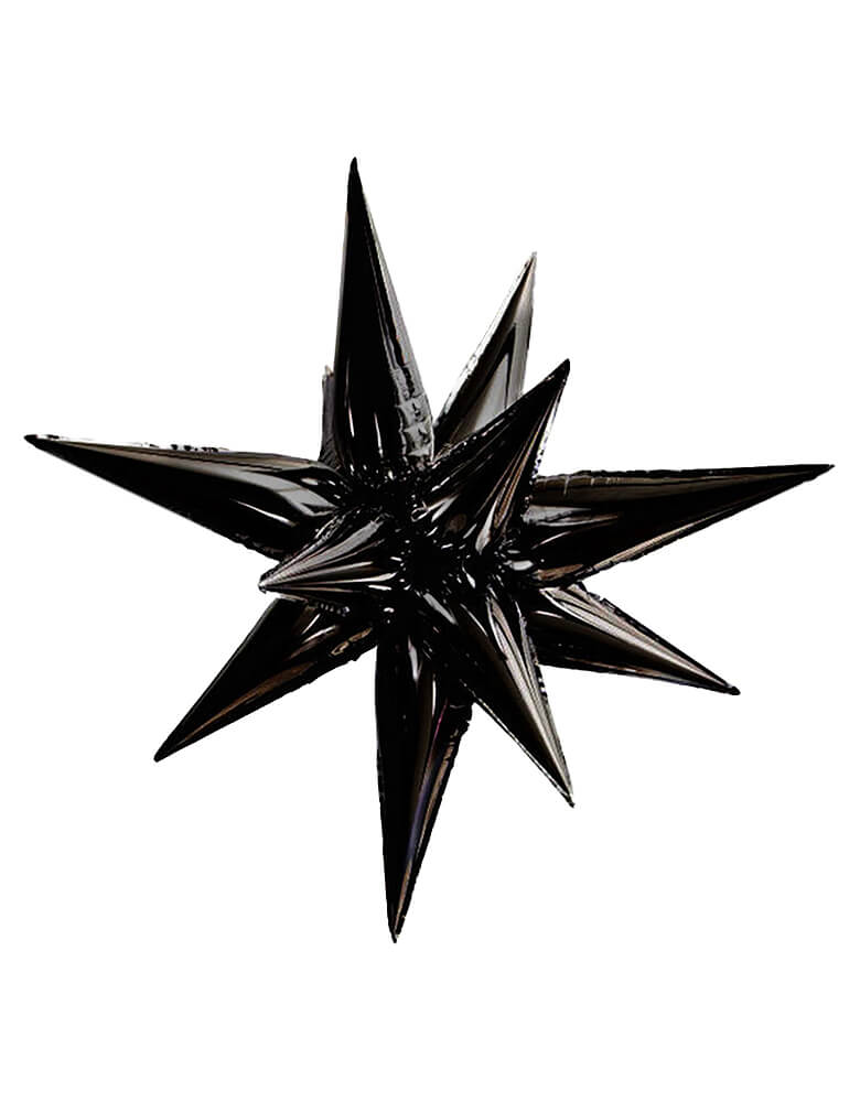 Jumbo 12 Point Black Starburst Foil Balloon