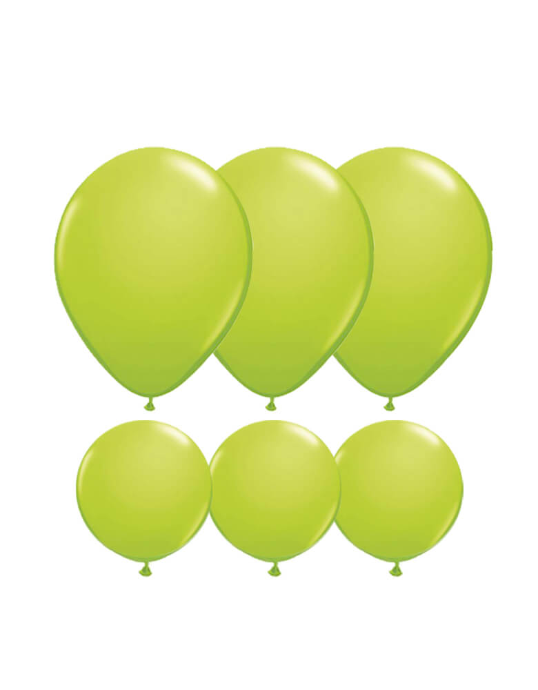 Lime Green Latex Balloon Mix Set of 12