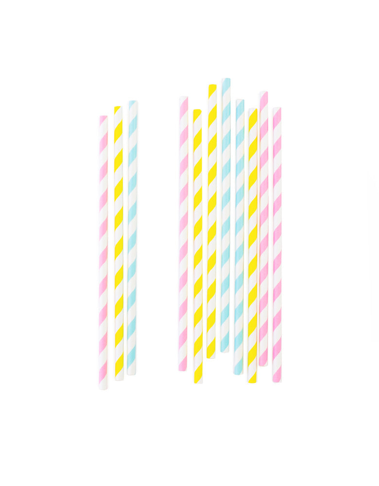 Pink Striped Paper Straws - Pink Paper Straws - Sweets & Treats™