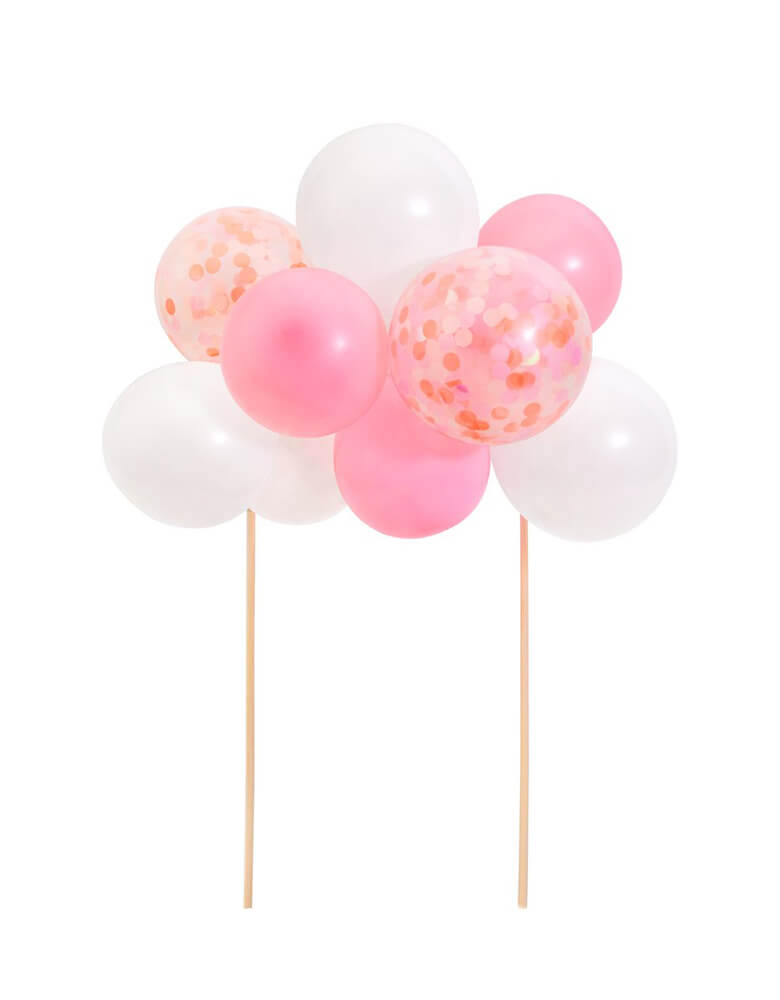 Balloon Cake Topper in Pink & White