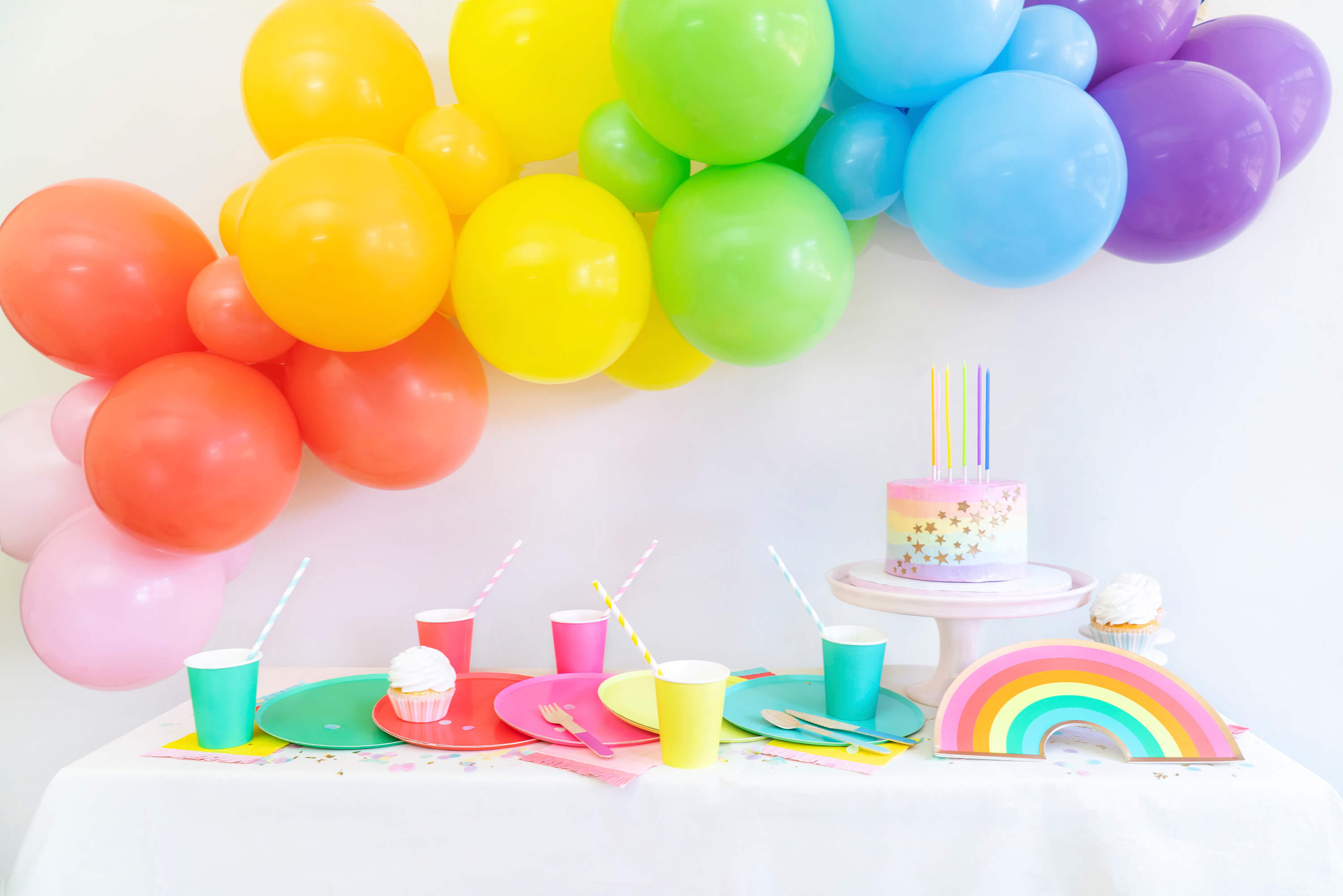 Pastel Rainbow Party partyware and party supplies
