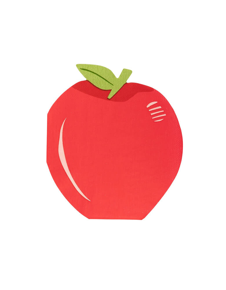 Momo Party's 5" x 5.5" Apple Shaped Napkins by My Mind's Eye. Comes in a set of 24 napkins, this set of funky napkins is shaped like an apple and is perfect for back to school parties or first day of school celebrations.