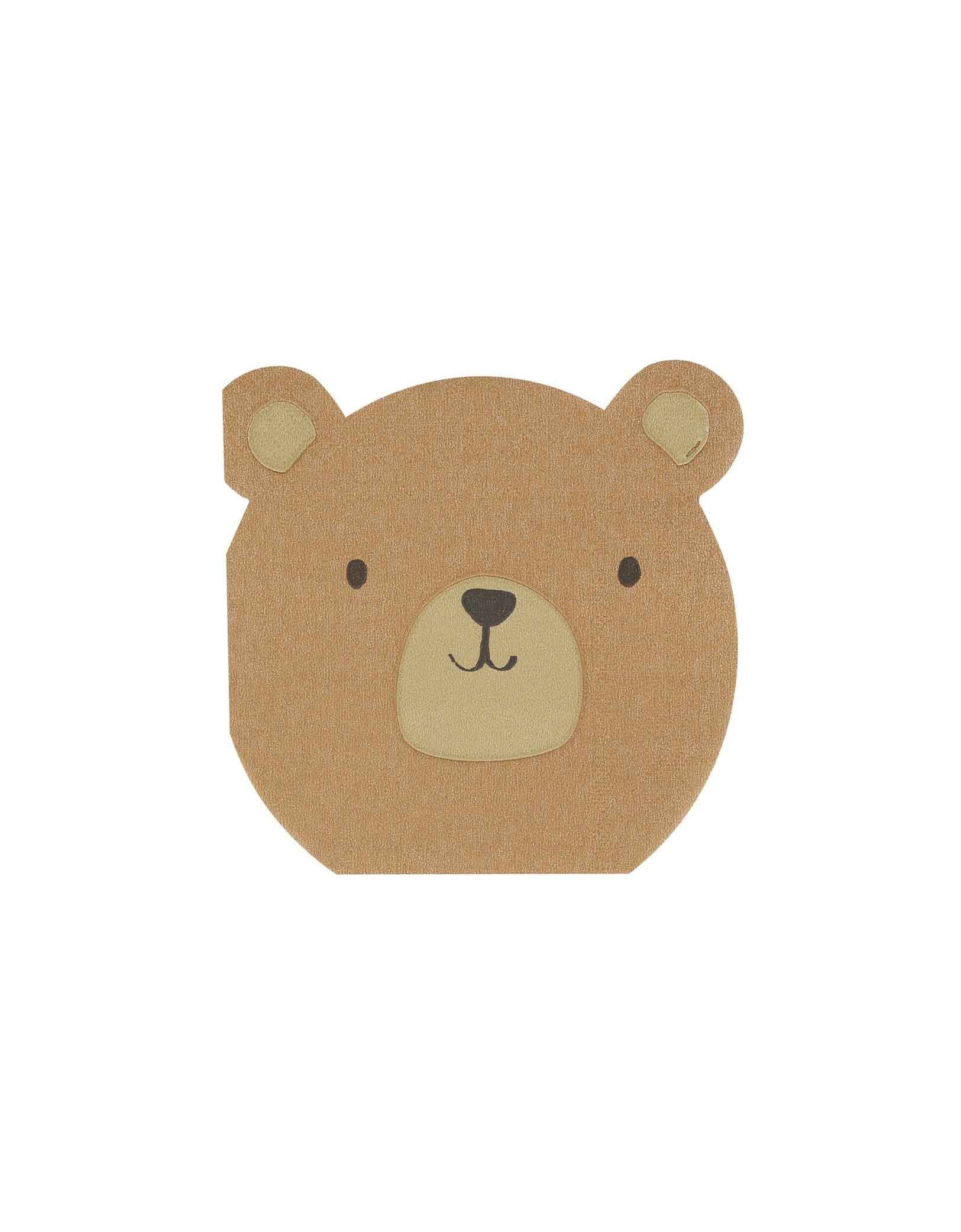 Momo Party's 5" x 5" woodland bear shaped napkins by Meri Meri. These bear paper napkins are great to add a playful vibe to your meal. They're ideal for camping or woodland-themed parties, bringing the wild outdoors to your table. The ear details are particularly adorable, guaranteed to delight your guests.