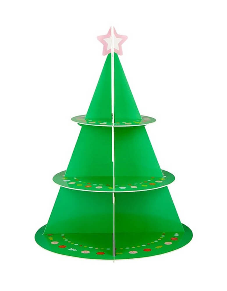 Momo Party's 16" Christmas Tree Shaped Cupcake Stand by Slant Collection. The perfect addition to your holiday party! Super easy to assemble and display your favorite mini sweet treats.