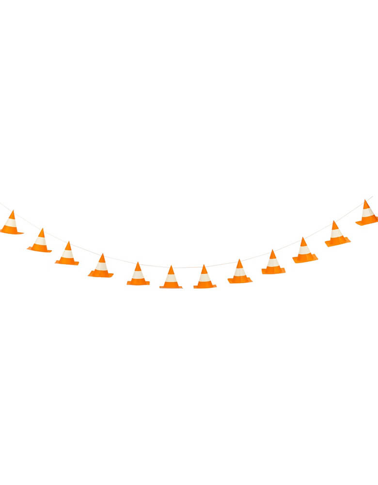 Momo Party's 6ft 3D Construction Cone Banner by My Mind's Eye. Perfect for any construction-themed event, this banner features playful cones that will add a touch of fun to your decorations. Make your party stand out and have some fun with this unique and festive banner.