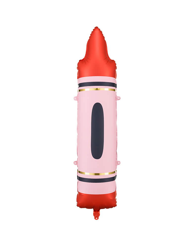 Momo Party's 40" x 9" Red Crayon shaped Foil Balloon by Party Deco. Perfect for back to school celebrations or first day of school photos. This playful balloon adds a touch of fun to any school event.