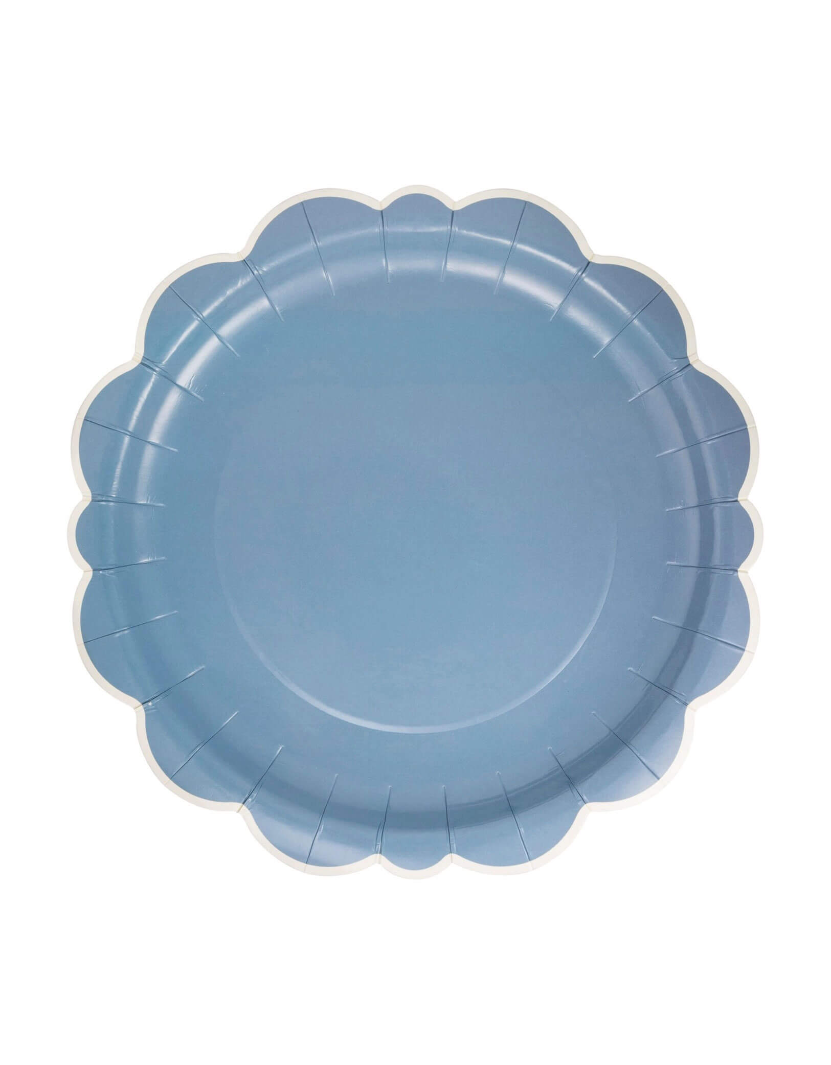 Momo Party's 10" Blue Scalloped Edge Plates by My Mind's Eye. These festive paper plates will make layering your party table a breeze, and the vibrant blue color will surely make a statement. Get ready to impress your guests with these fun and stylish plates!