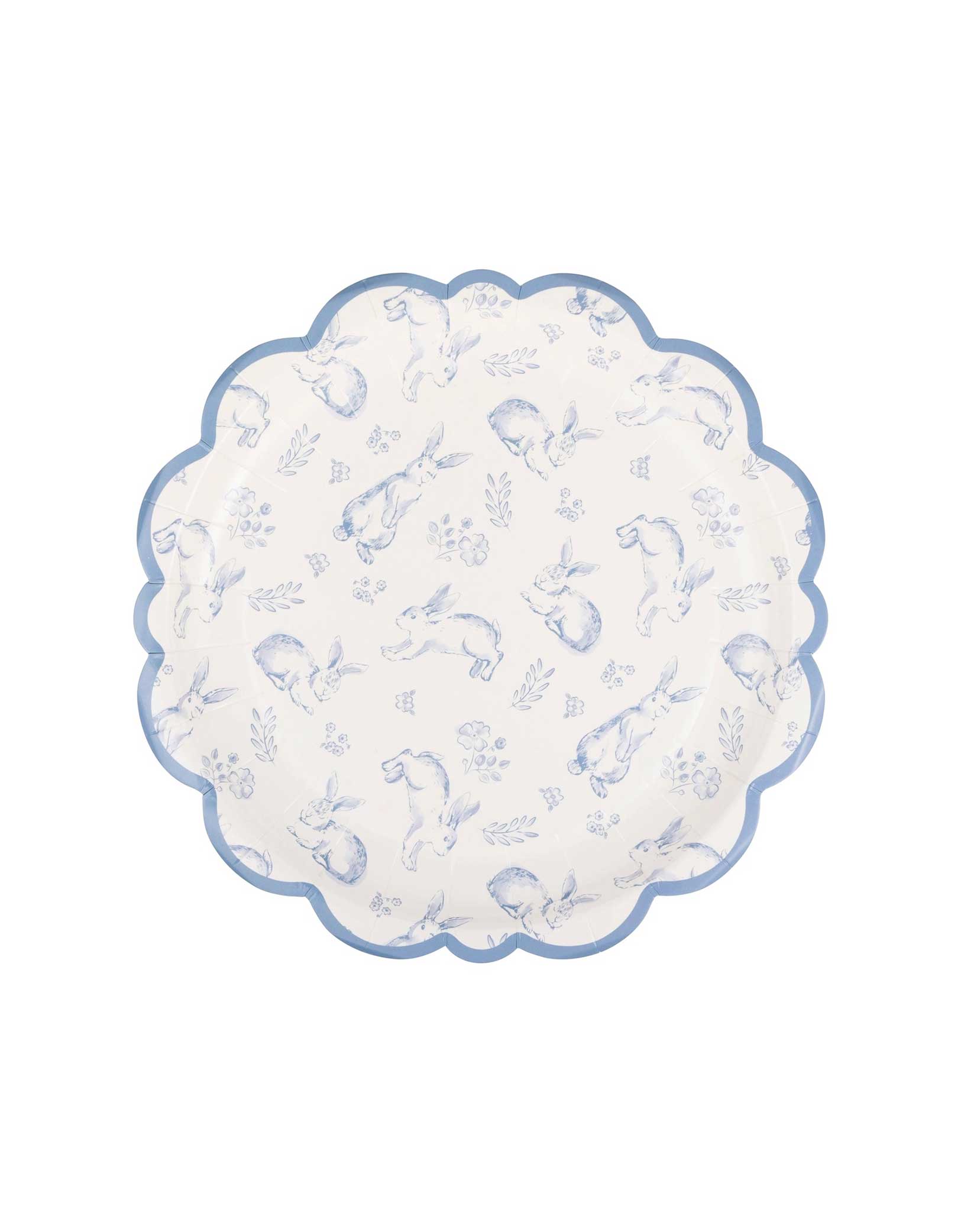 Momo Party's 8" Bunny Toile Plates by My Mind's Eye. These bunny toile paper plates are perfect for Easter celebrations. Delight your guests with a touch of whimsy and charm. Don't forget to pair it with the matching napkins for a complete set.