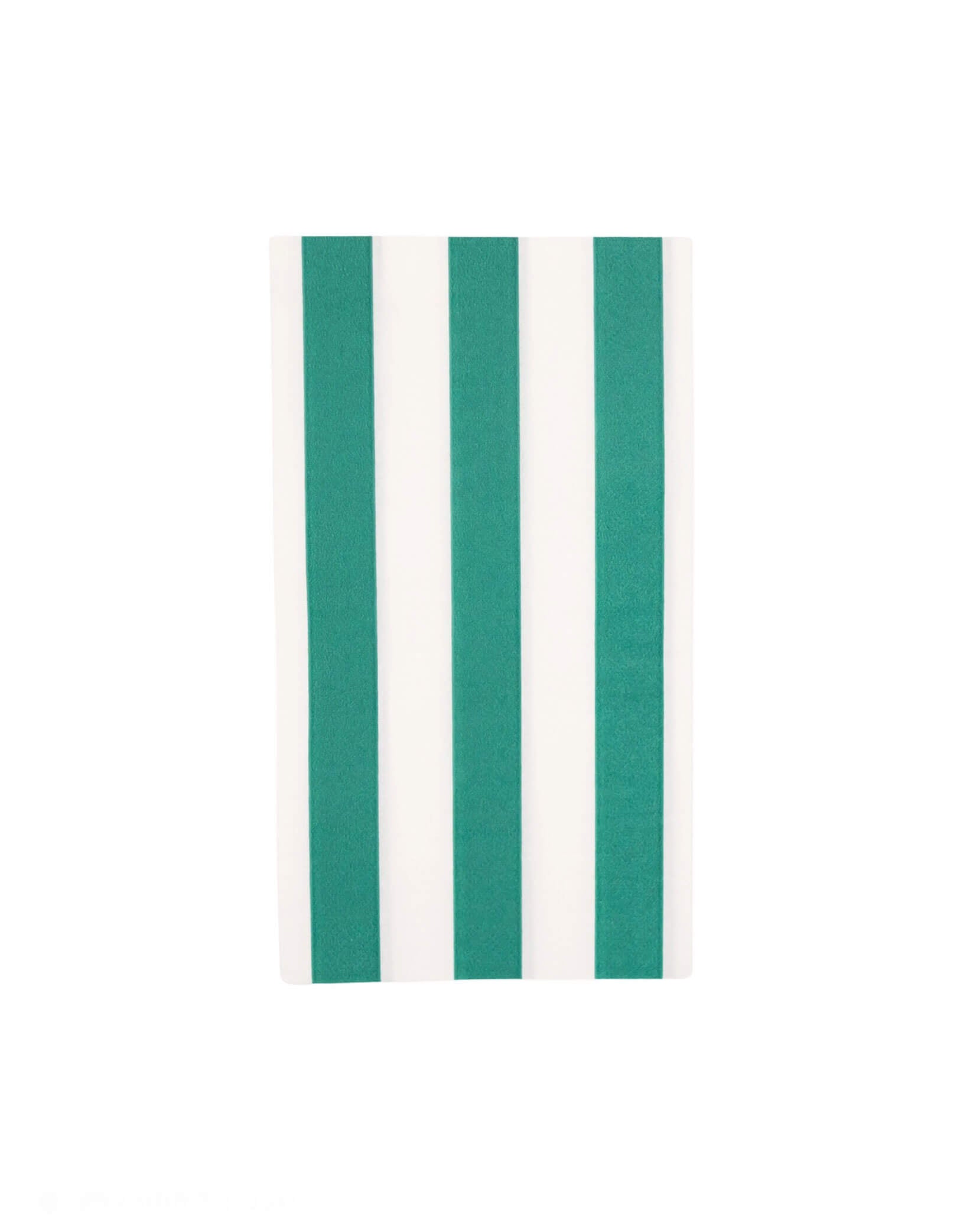 Momo Party's 4.25" x 7.75" Emerald Green Cabana Stripe Guest Towels. Comes in a set of 20 napkins, these emerald green guest towels are perfect for any gathering, holiday party or a football themed celebration.