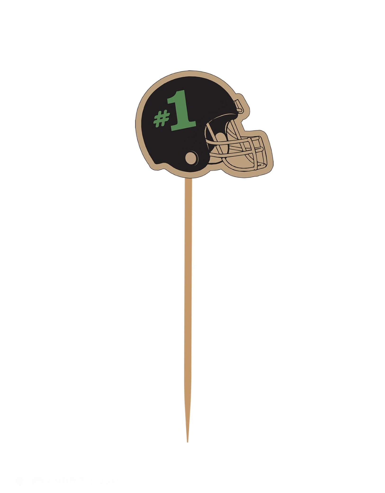 Momo Party's 6" Tailgate Football Helmet Drink Picks by Sophistiplate. Comes in a set of 30 picks, these extra long wooden cocktail picks are topped with a football helmet and are the perfect addition to your tailgate party. Perfect for Martini's, Cocktails, Food Skewers, Fruit Kabobs, Cheese Boards, Appetizers, Sandwiches, Salads, Vegetables, Crudite, Desserts, Shrimp Cocktails, and more!