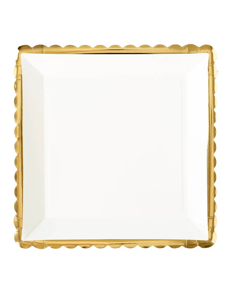 Momo Party's 12" Gold Ruffle Edge Plates by My Mind's Eye. Comes in a set of 8 plates, this harvest-inspired plate features a unique ruffle edge and a shimmering gold finish. Perfect for any occasion, it's sure to impress your guests. Cheers to dining in style!