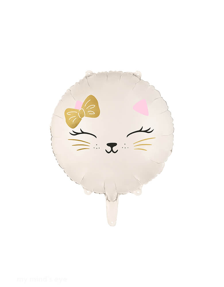 Momo Party's 18" Kitty cat shaped foil balloon by Party Deco. Add some feline fun to your next party with this Kitty Cat Foil Balloon! This cute cat-shaped balloon is perfect for kids and will surely make them smile. Pair it with other animal balloons for a playful touch. Perfect for kid's cat or pet themed party!