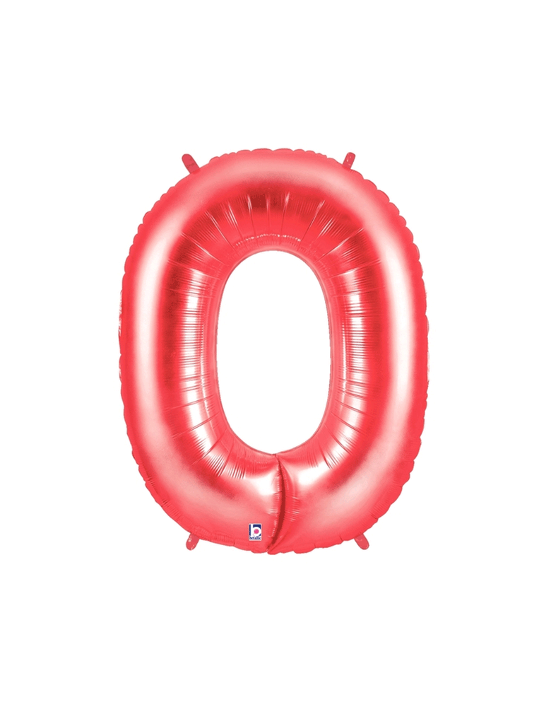 Large 40 inch Number 0 balloon in Red color. This betalic Red foil mylar number balloon sold by momo party. These huge balloons are great for bouquets, photo backdrops, on the top of balloon columns, incorporated into a balloon arches and more.