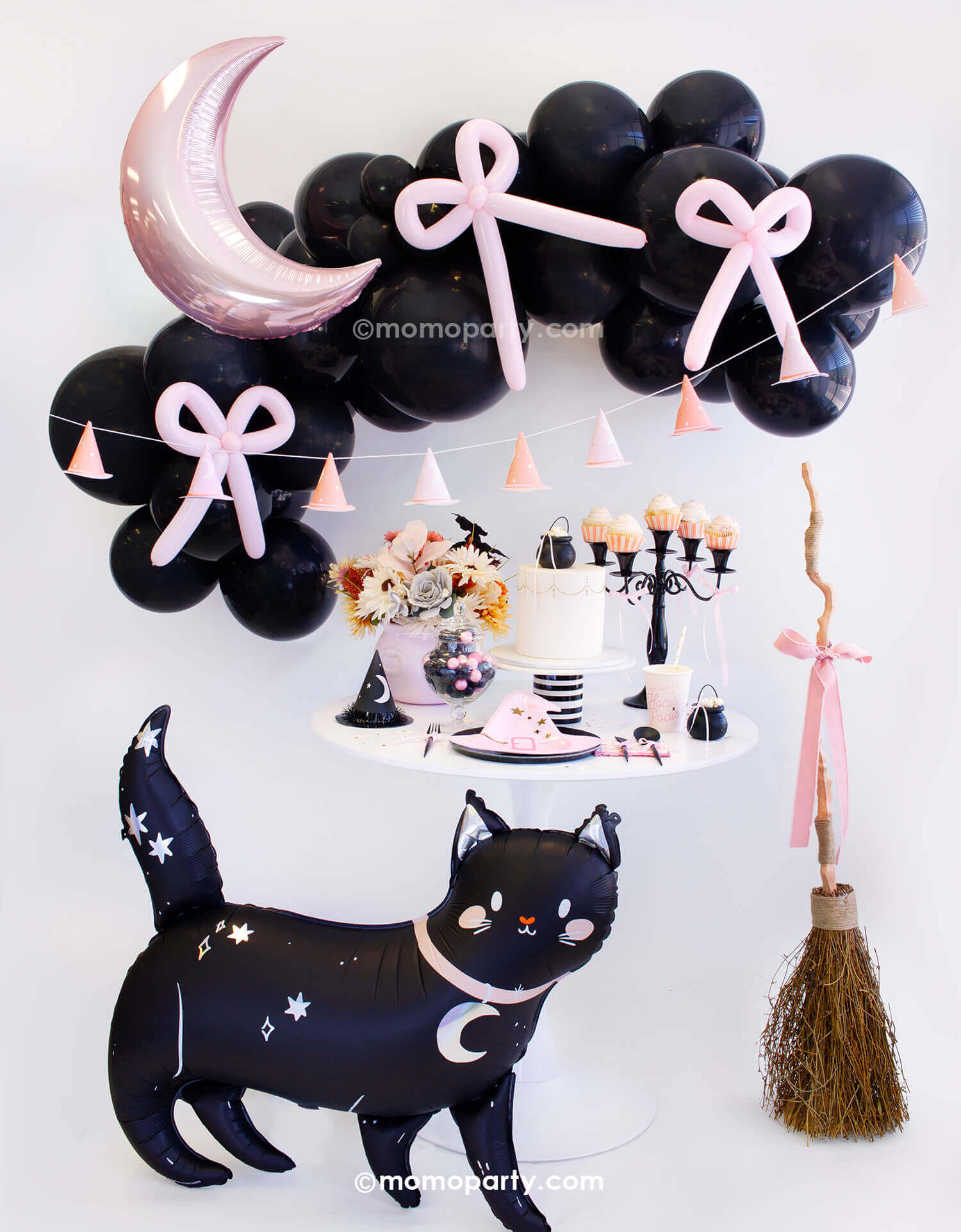 Pastel Pink Crescent Moon Foil Mylar Balloon