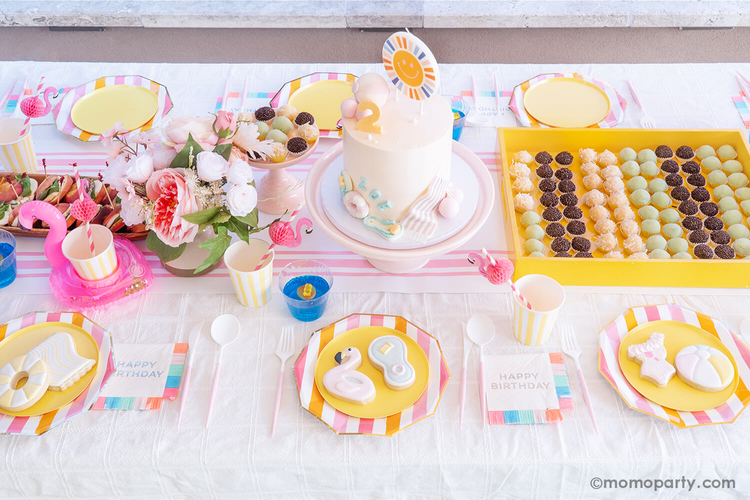 Pink Striped Table Runner