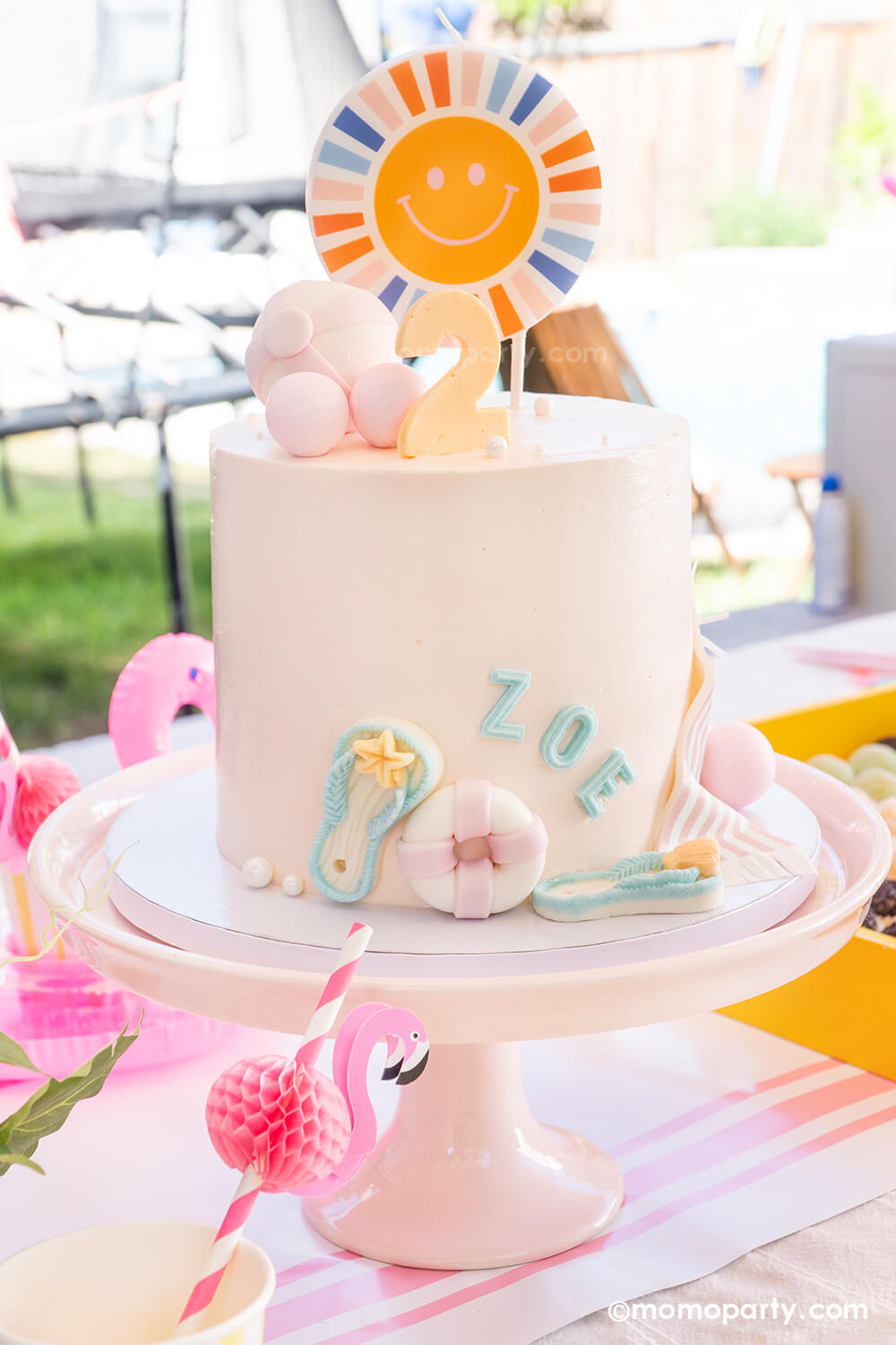 Smiley Sun Shaped Cake Candle