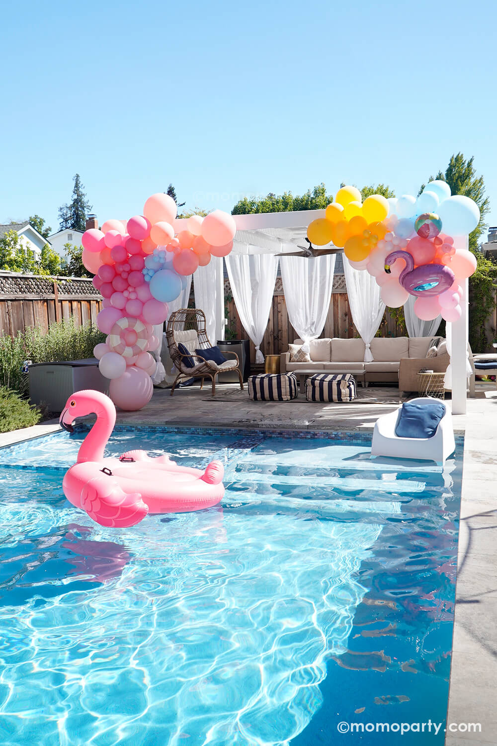 Pool Party Flamingo Shaped Foil Balloon