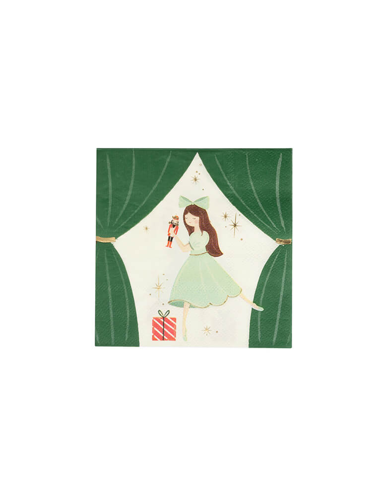 Momo Party's 5" Nutcracker Napkin Set by My Mind's Eye. Comes in a set of 16 napkins in 4 different designs & colors in blush, mint, red and green, these napkins that feature delightfully dressed nutcracker characters are perfect for adding a playful touch to your festive table.