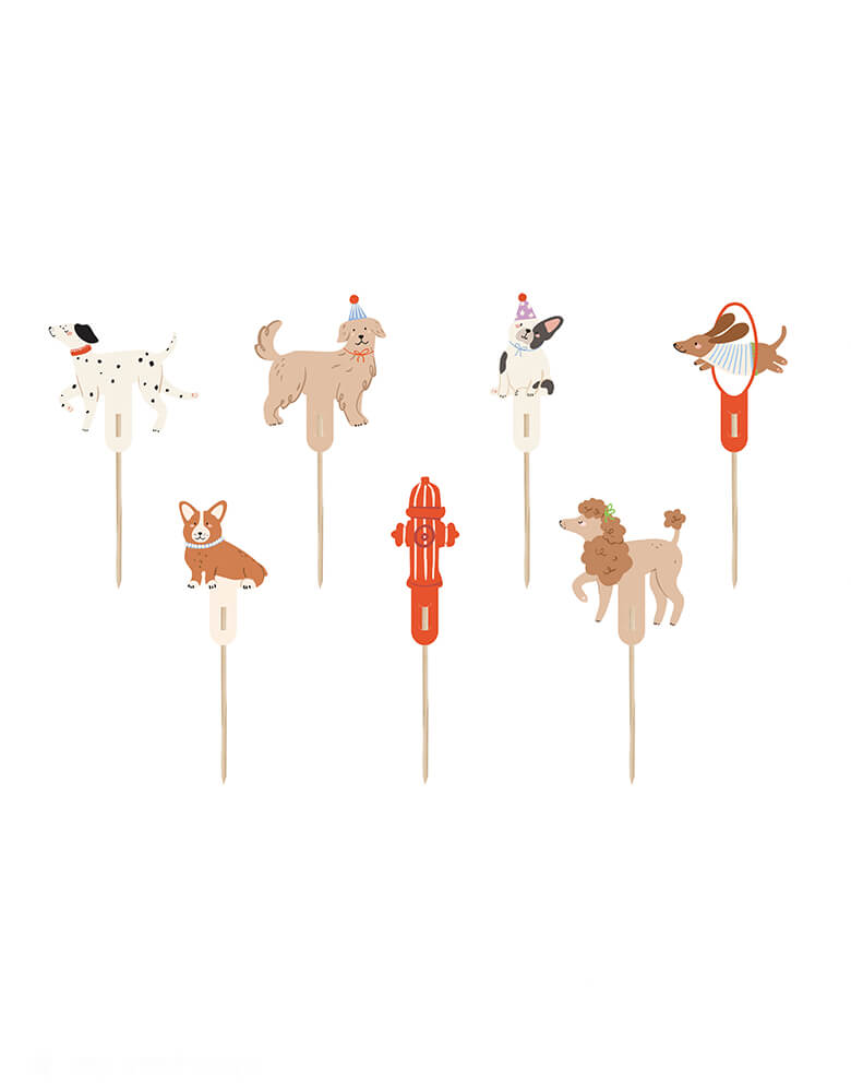 Dog Cupcake Toppers (Set of 7)