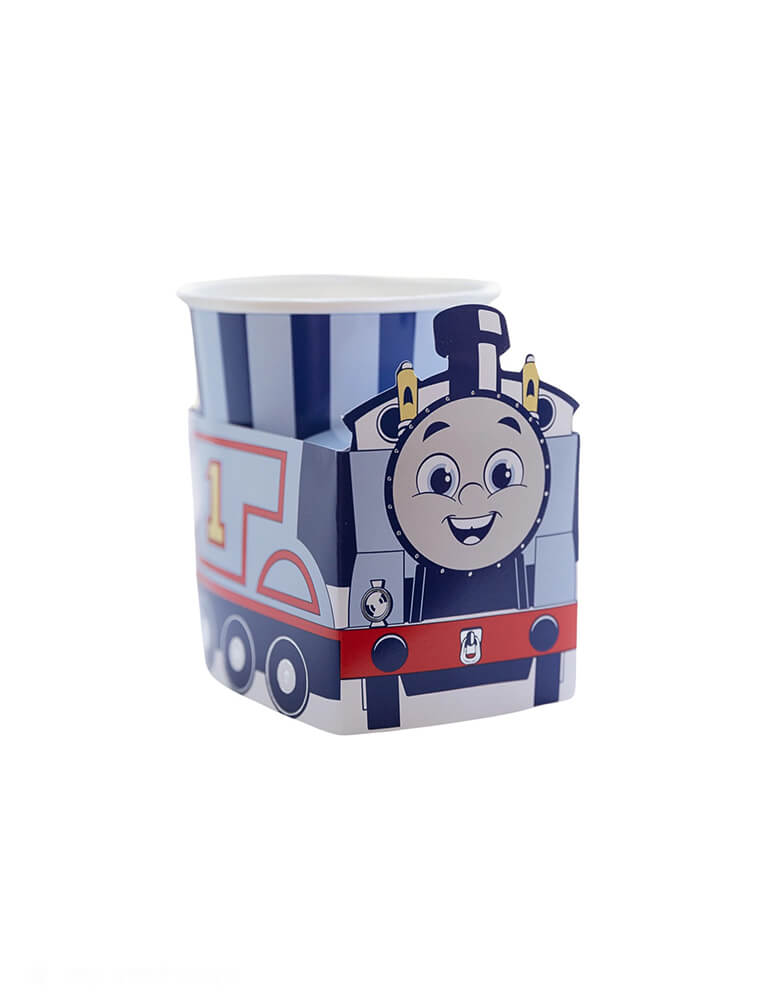 Momo Party's 9oz Thomas and Friends party cups by Bonjour Fete. These 3D party cups are adorned with the lovable face of Thomas the Tank Engine™. They are sure to add a touch of fun to the festivities!