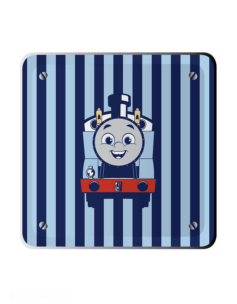 Momo Party's 10.25" Thomas & Friends™ Train Large Stripe Plates by Bonjour Fete. Add a touch of whimsy to your little one's birthday celebration with these amazing Thomas &amp; Friends™ Train large striped dinner plates. These plates in the classic colors of Thomas &amp; Friends and its designs are perfect for your little Thomas fan!