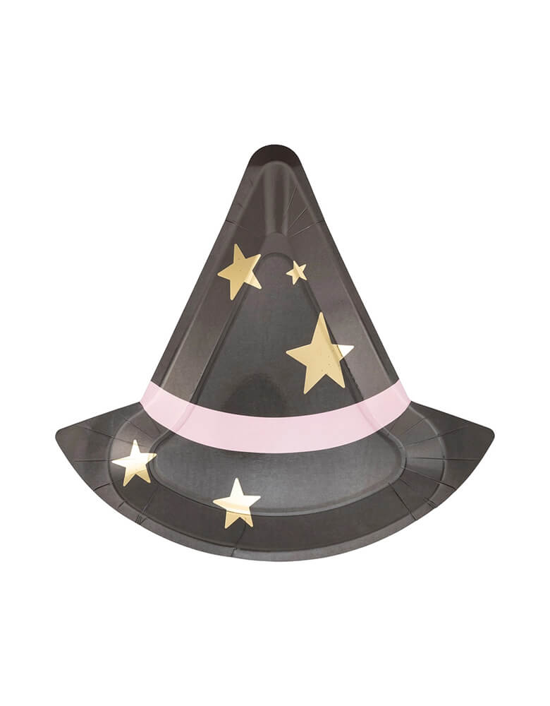 Momo Party's 10" Halloween Witch's Hat Shaped Plates. Add some spookiness to your Halloween party with these Witch's Hat Shaped Plates. Perfect for serving snacks and treats, this witch's hat plate will definitely bewitch your guests at your pink Halloween party!