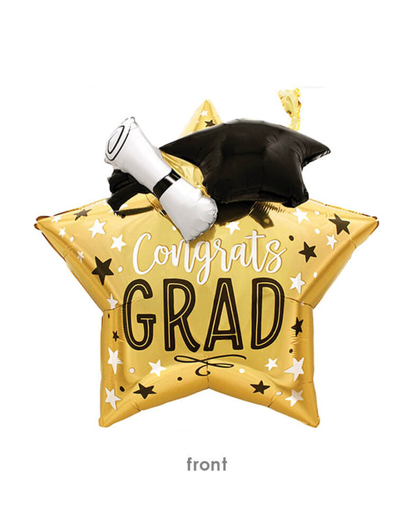 3d Grad Star, Cap & Diploma Foil Mylar Balloon