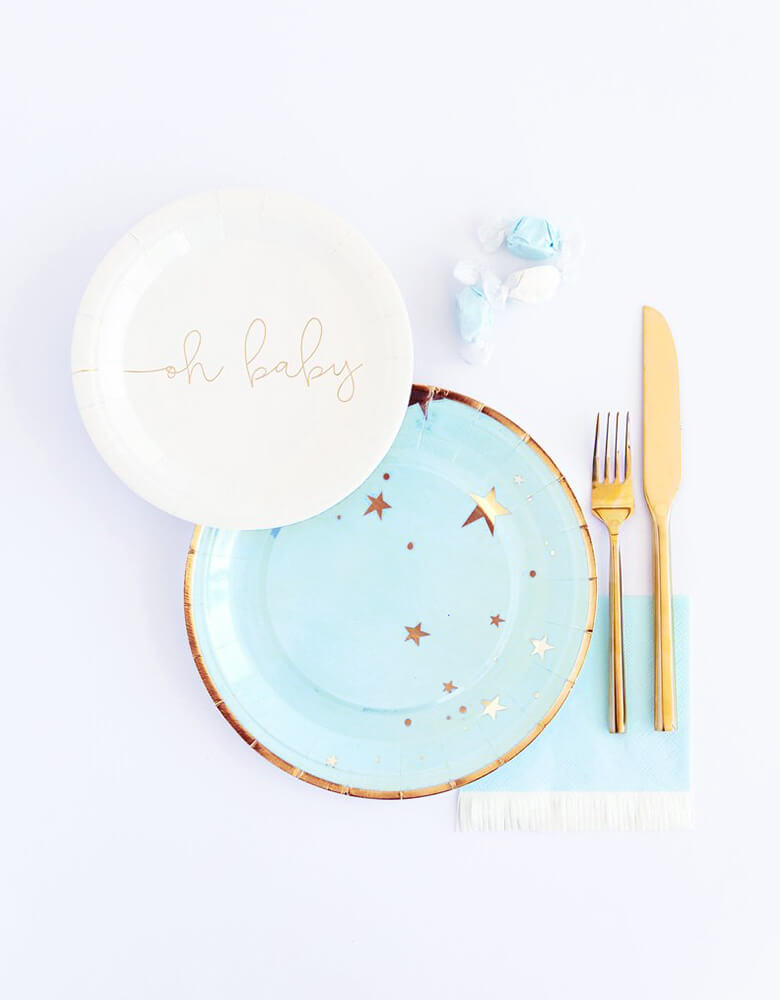 Baby boy store plates and napkins