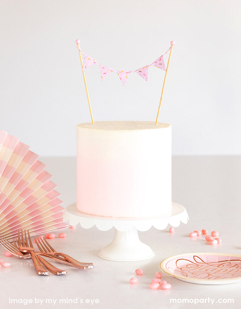 Personalised Christening cake bunting sandy beige stars, stripes & pol –  Paper Jackdaw