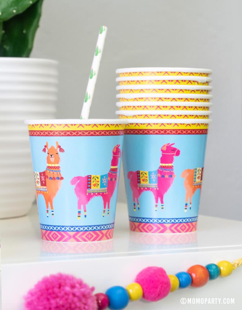 Pink Flamingo Paper Straw Decor - Party Like a Pineapple - Tropical Summer  Striped Decorative Straws - Set of 24