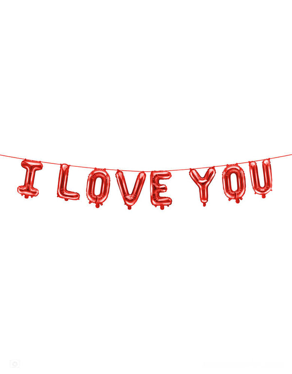 I Love You Red Foil Mylar Balloon Set