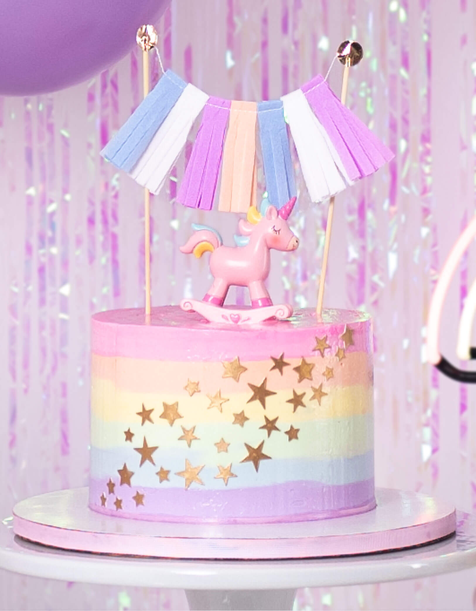 Unicorn & Rainbow Cake Toppers – Pink Antlers