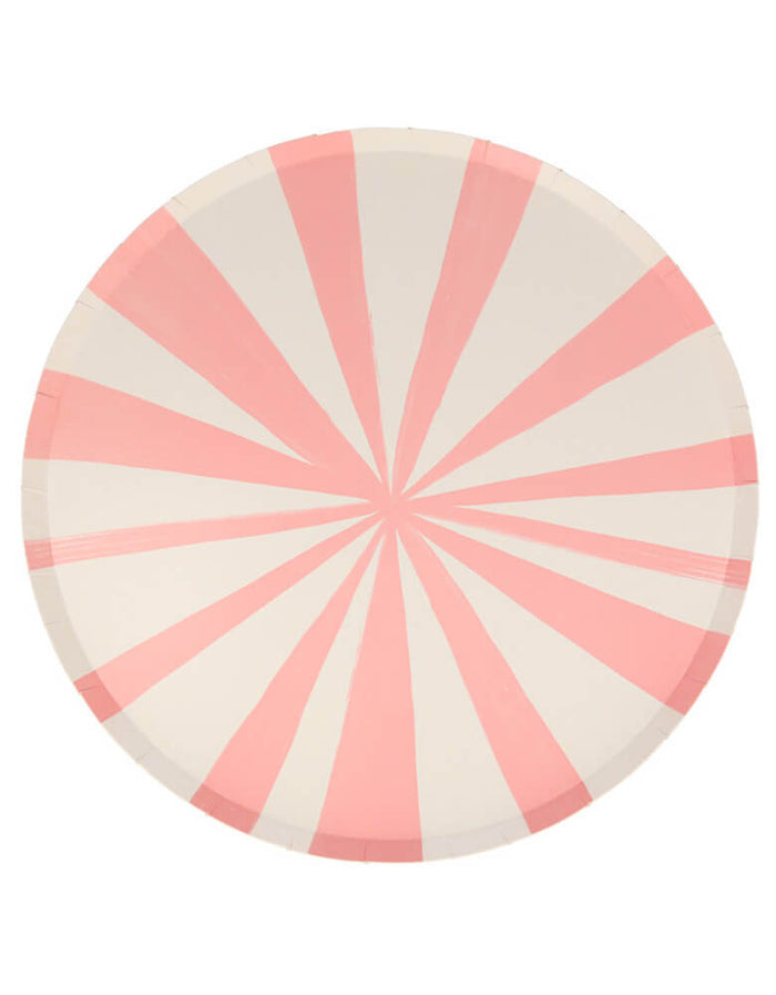 Pink Stripe Dinner Plates (Set of 8)