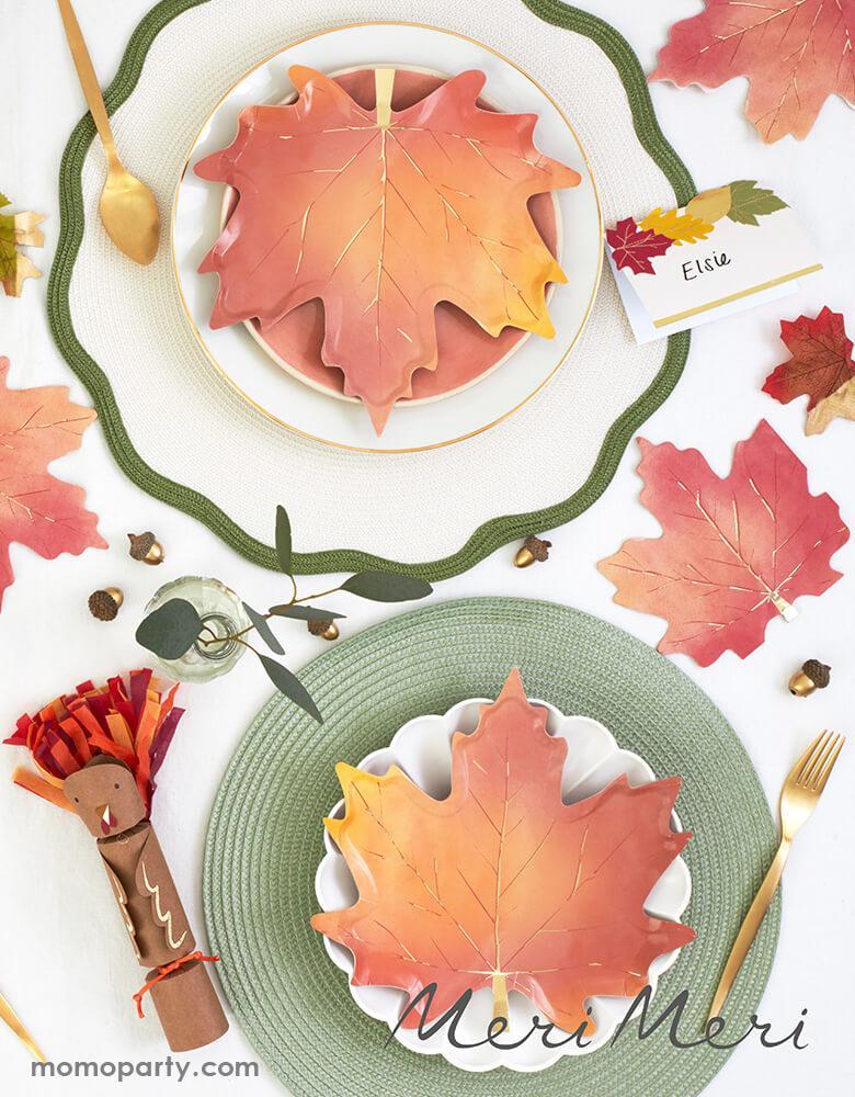 Maple Leaf Plates Set of 8