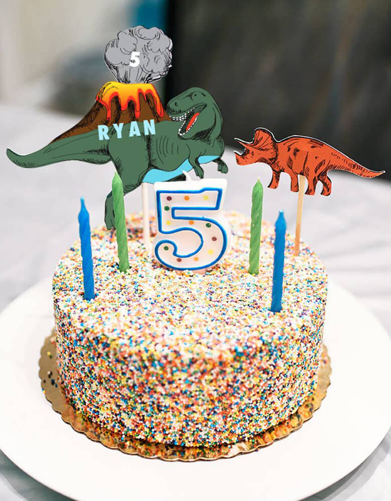 Dinosaur Theme Customized Cake Topper | Party Supplies India