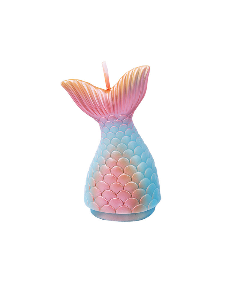 Pastel Ombre color Mermaid Tail Candle