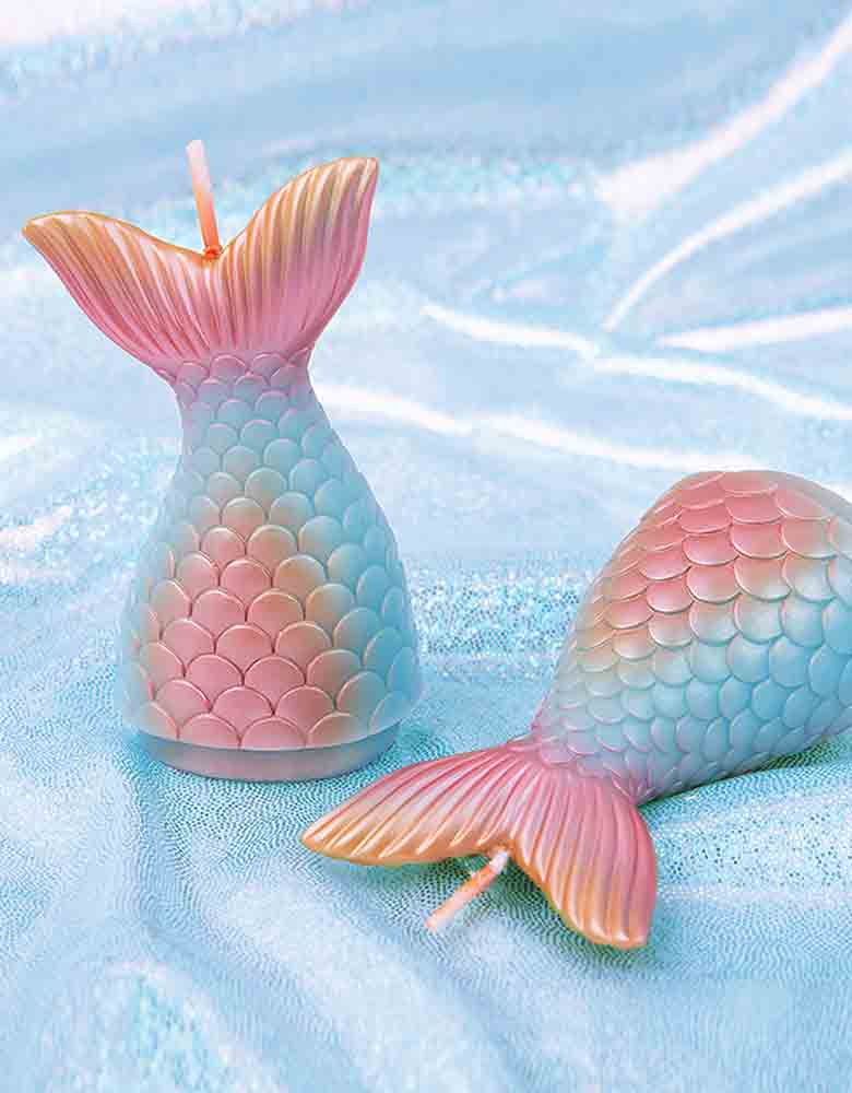 Pastel Ombre color Mermaid Tail Candle 