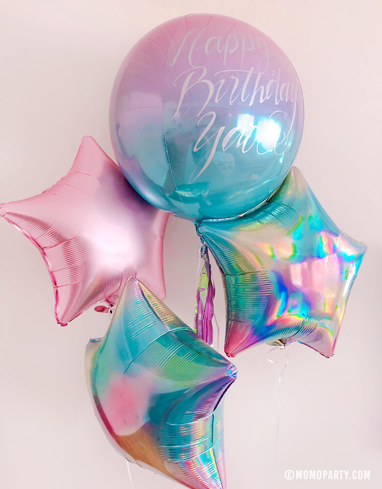 Birthday Balloons Foil-Stamped Satin Ribbons