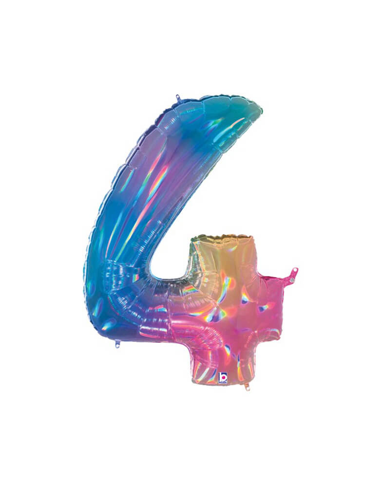 Jumbo Rainbow Holographic Number Foil Mylar Balloon – Momo Party