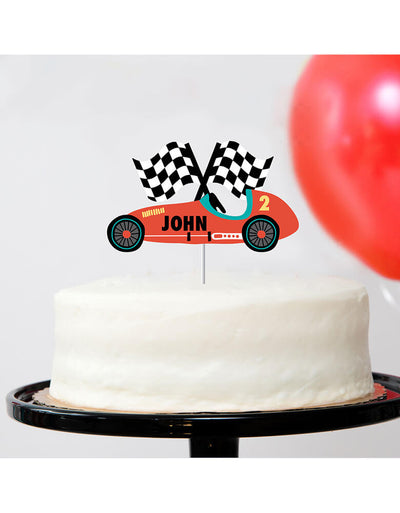 Personalizable Race Car Cake Topper