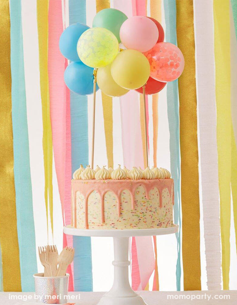 Party 24x7 Balloons Cake Toppers and Confetti Balloon (5 Inch) pack of 1 pc  with 10 Mini Balloons with 2 Stcks & 2 tape for Cake Decorations (Rose  gold) : Amazon.in: Home & Kitchen