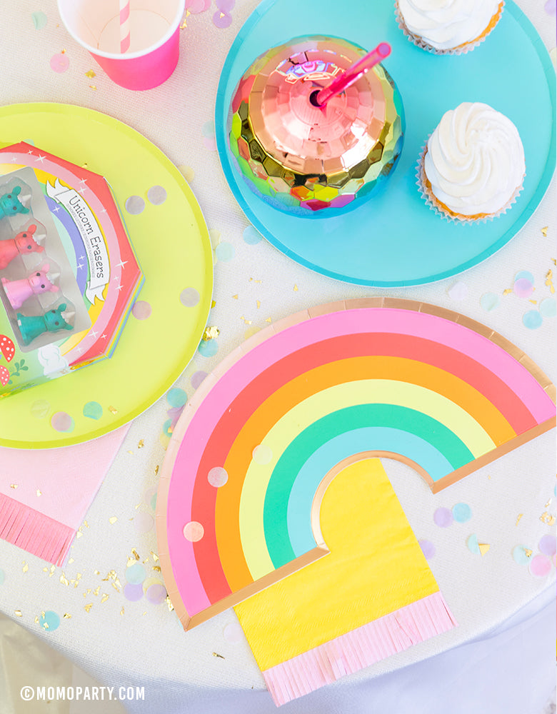 New Rainbow Unicorn Party Decorations Tableware Paper Cup Plate